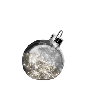 ORNAMENT - XXL Christmas bauble with LED, Smoke - D: 20 cm