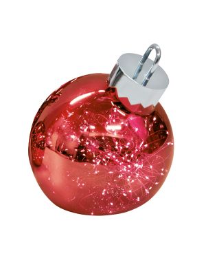 ORNAMENT - XXL Christmas bauble with LED, red - D: 30 cm